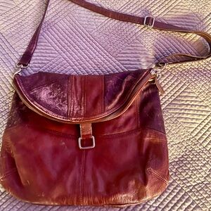 Koret Deep Red Leather Crossbody Bag